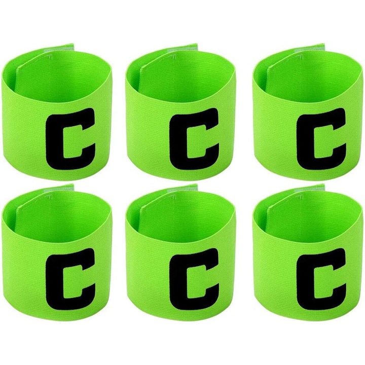 Set 6 banderole pentru capitani, BGHYHYHI, Nylon, 33x7cm, Verde