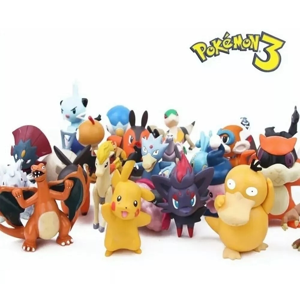 Комплект от 144 PVC фигурки на Pokemon, 20-30 мм, многоцветни - eMAG.bg