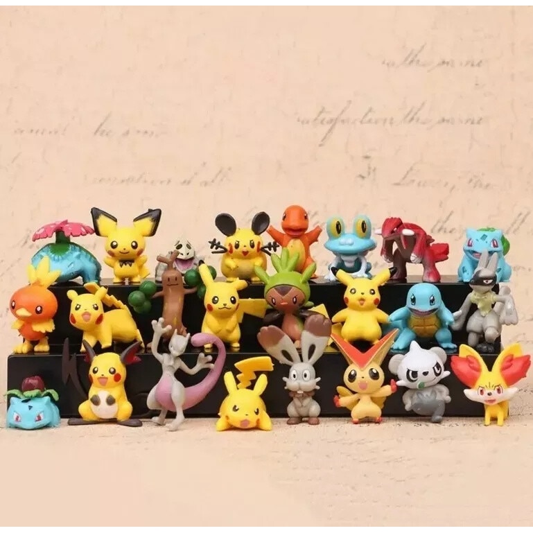 Комплект от 144 PVC фигурки на Pokemon, 20-30 мм, многоцветни - eMAG.bg