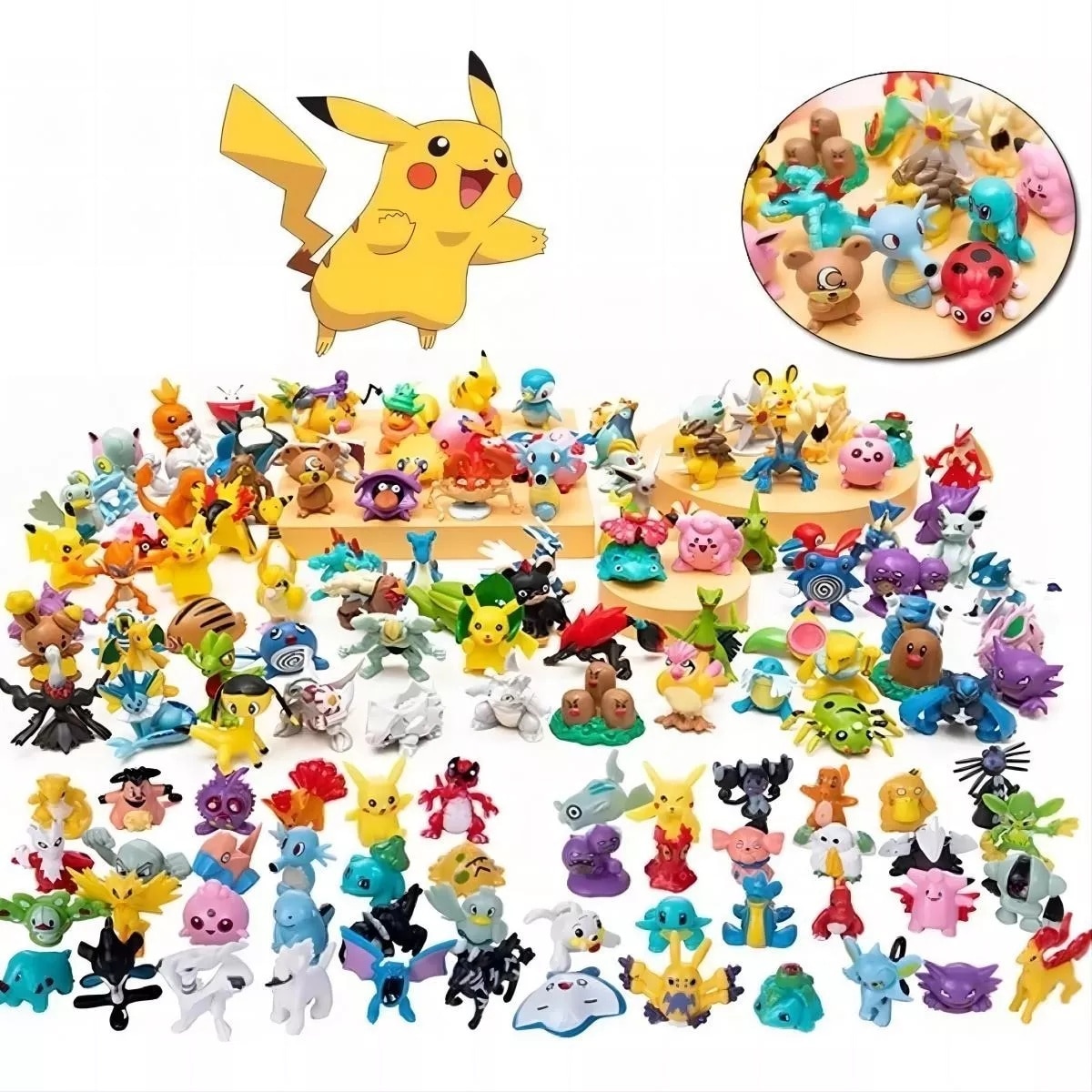 Комплект от 144 PVC фигурки на Pokemon, 20-30 мм, многоцветни - eMAG.bg