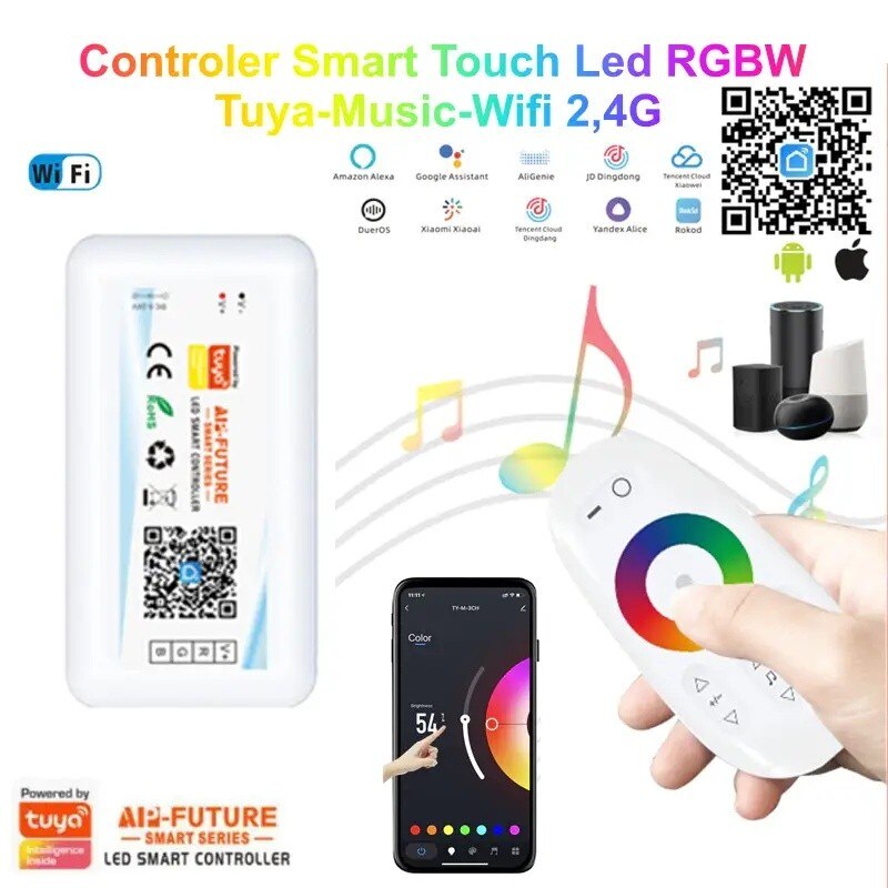 Tandyvision Style Controllers Controller Smart Touch Led RGBW, Tuya-Music-Wifi 2,4G - eMAG.ro
