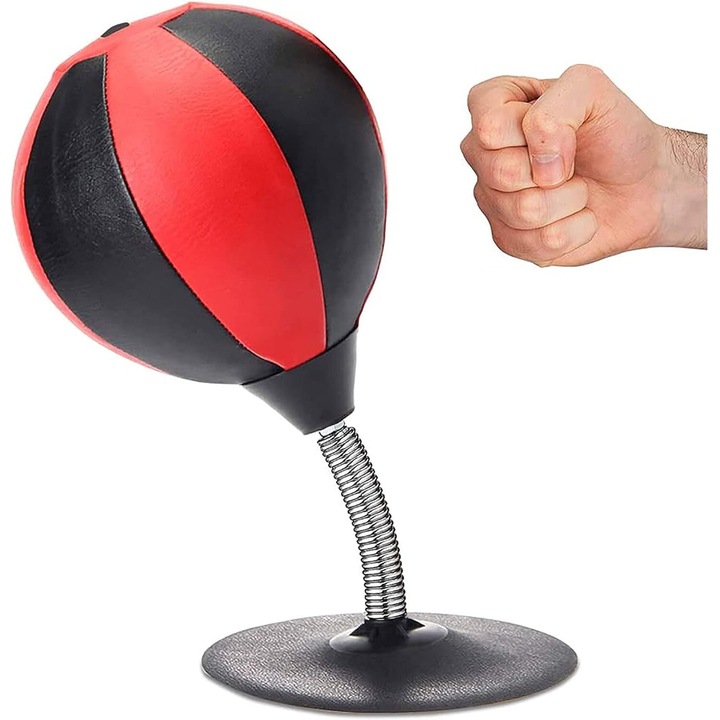 Sac de box cu ventuza, Cozevdnt, piele ecologica, 18x37cm, negru/rosu