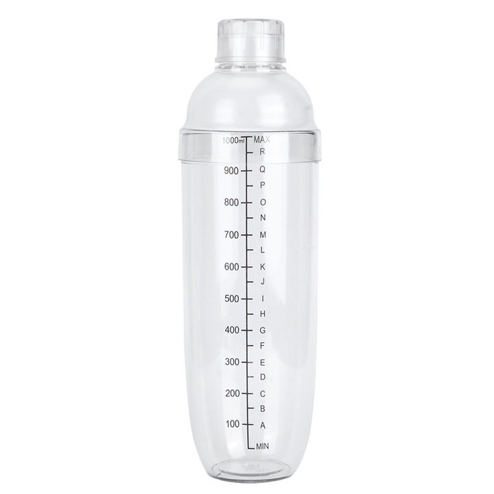 Cocktail shaker 1000ml, longziming, átlátszó, Műanyag, űrtartalom 350ml-1000ml