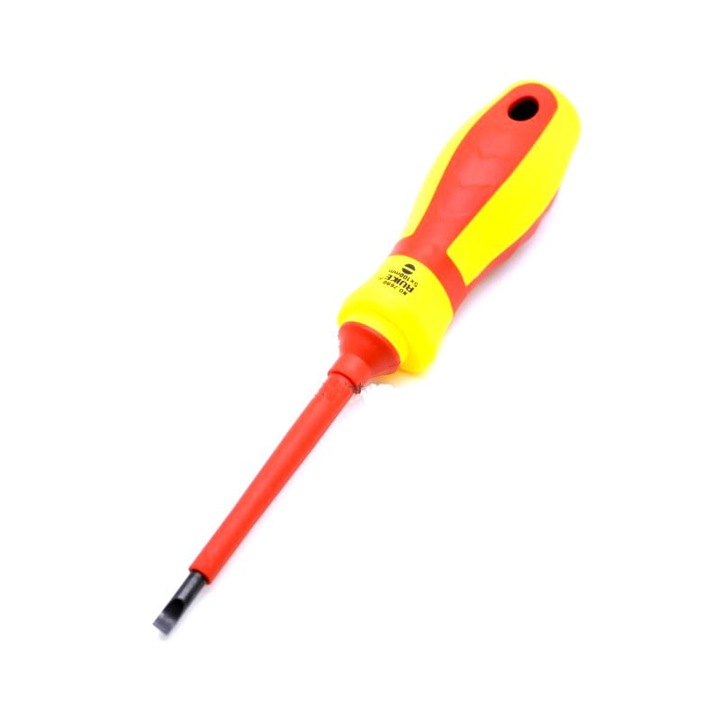 Sárga szigetelt csavarhúzó LED-del 5X100MM / jobb