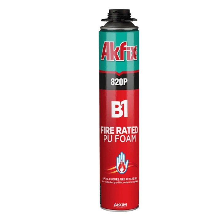 Spuma Pu Antifoc, Akfix, 820P, 750Ml, Clasa De Inflamabilitate B2, Pentru Aplicator Tip Pai (Gw.850) (12)