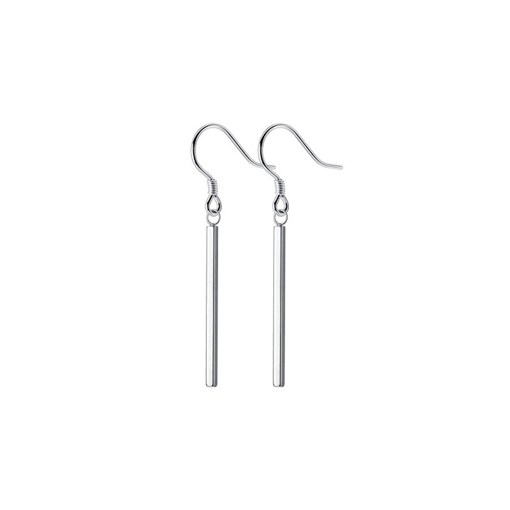 Hytireby Egyszerű geometrikus lineáris fülbevaló, ezüst színű, bojt fazonú, női divatékszerek
