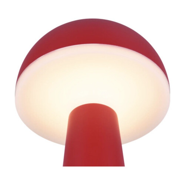 Veioza Cu Led Integrat Fungo 2w 200 Lumeni, Lumina Reglabila, Pentru Exterior Ip54, Incarcare Usb, Rosu