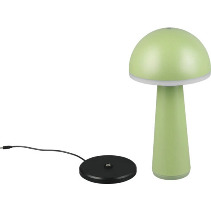 Veioza Cu Led Integrat Fungo 2w 200 Lumeni, Lumina Reglabila, Pentru Exterior Ip54, Incarcare Usb, Verde Fistic