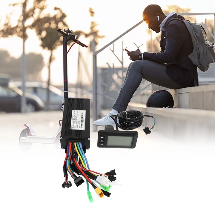 Комплект за преобразуване в електрически велосипед, longziming, 26A контролер с 3 режима, GD01 LCD дисплей, 24V 36V 48V, 500W-750W