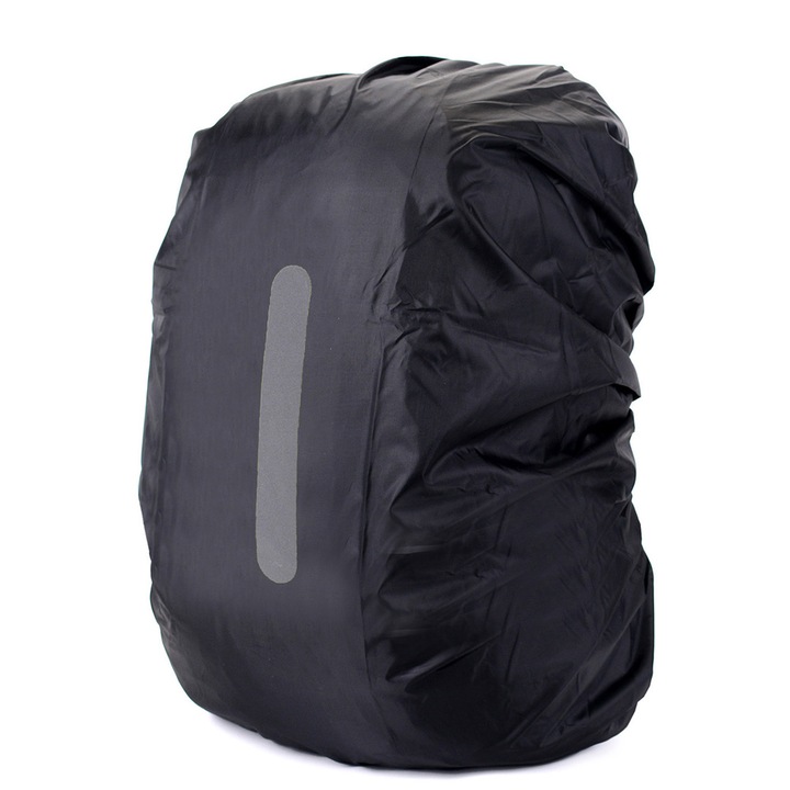 Vízálló hátizsák huzat, GelldG, Poliészter, 30-40 l, Fekete