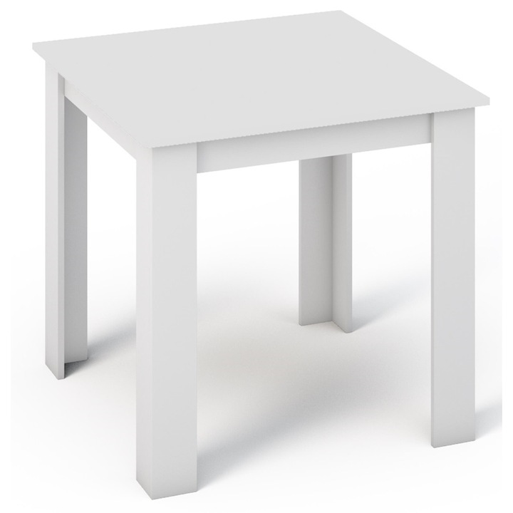 Masa, MATKAM, 80x80x75 cm, Patrat, PAL, Alb