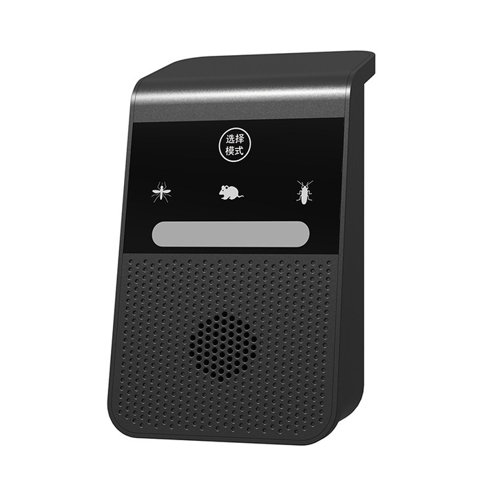 Aparat profesional cu ultrasunete CLAUSTEEL anti rozatoare, anti sobolani, anti insecte, frecventa 20kHz-65kHz, afisaj digital, acoperire 360°, raza 315 MP, Negru-carbon