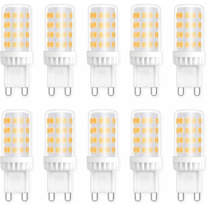 Комплект от 10 LED крушки G9, неутрално бяло 4000K, 5W, 450LM
