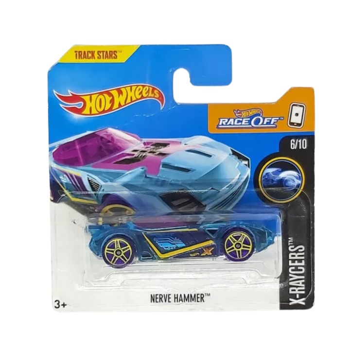 Hot Wheels fémes autó, idegkalapács, X-Raycers kollekció – 2017-es kiadás, kék, 1:64