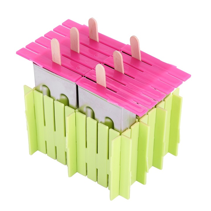 Set forme din otel inoxidabil pentru inghetata, multicolor