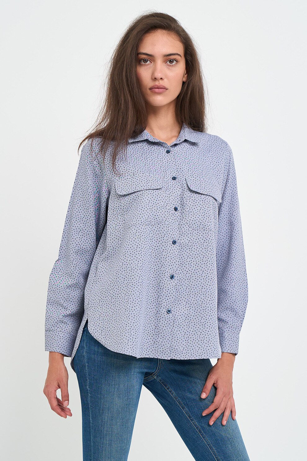 Lee Cooper, Camasa cu model si buzunar pe piept, Albastru deschis, XS