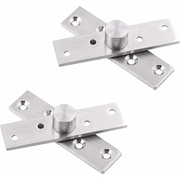 Balamale pivotante ascunse, set 2 buc, inox, argintii, 75x17x20mm