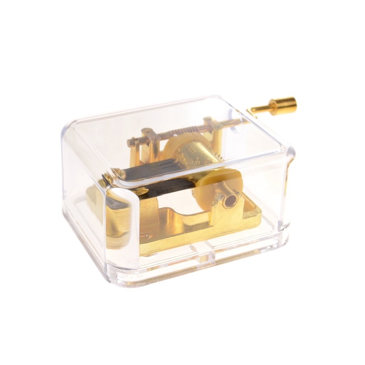 Doboz, Zenés, Mechanikus, Műanyag, 3x6x5 cm