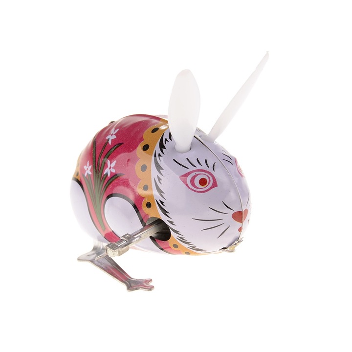 Iepure de jucarie, metal, care sarita, 7, 5x5 cm