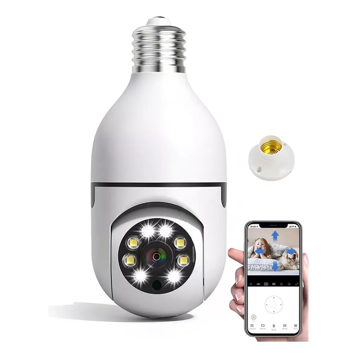 Wifi камера за наблюдение, цветно нощно виждане, детекция на движение, двупосочно аудио, 1080P, IP66, 128GB, черна