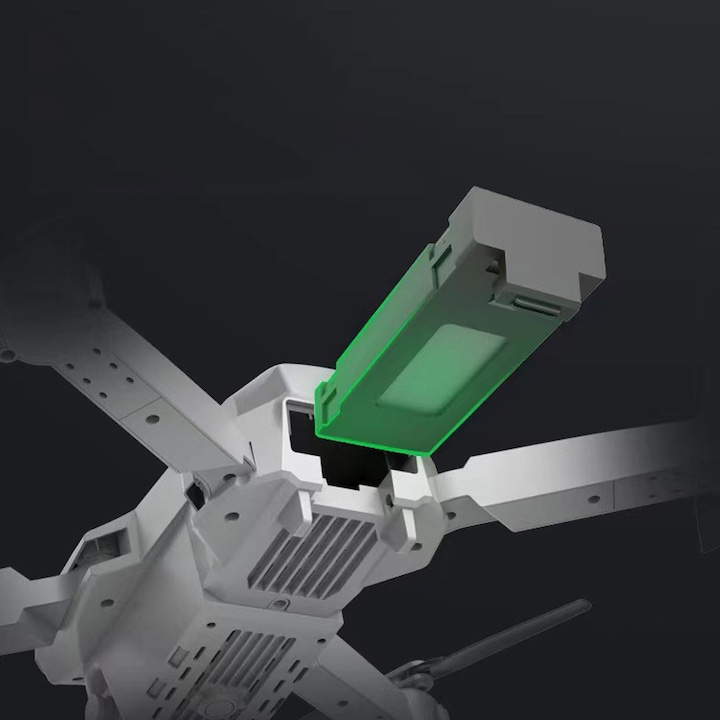 Összecsukható drón, longziming, 4K kamera, fekete, kihajtva méretei 28x22x5cm, összecsukva méretei 12,5x8,1x5,3cm, repülési idő 12-15 perc