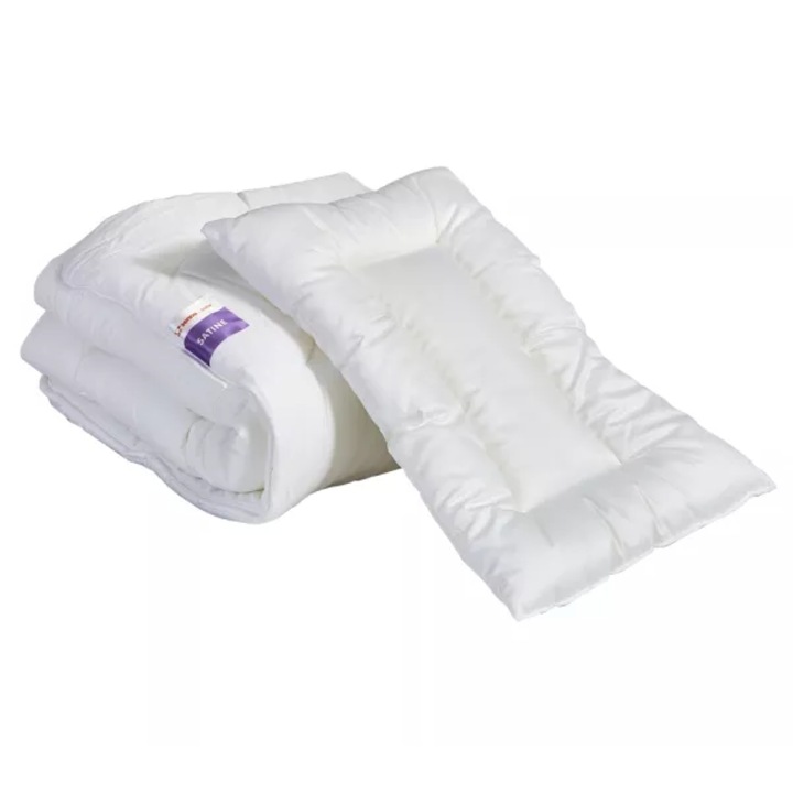 Set lenjerie patut copii, Senna Baby, 100x135cm + 40x60cm, material natural, antialergic