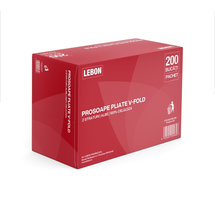 20 x V-re hajtogatott papírtörlő 200 db / csomag, 2 réteg, fehér, 100% cellulóz