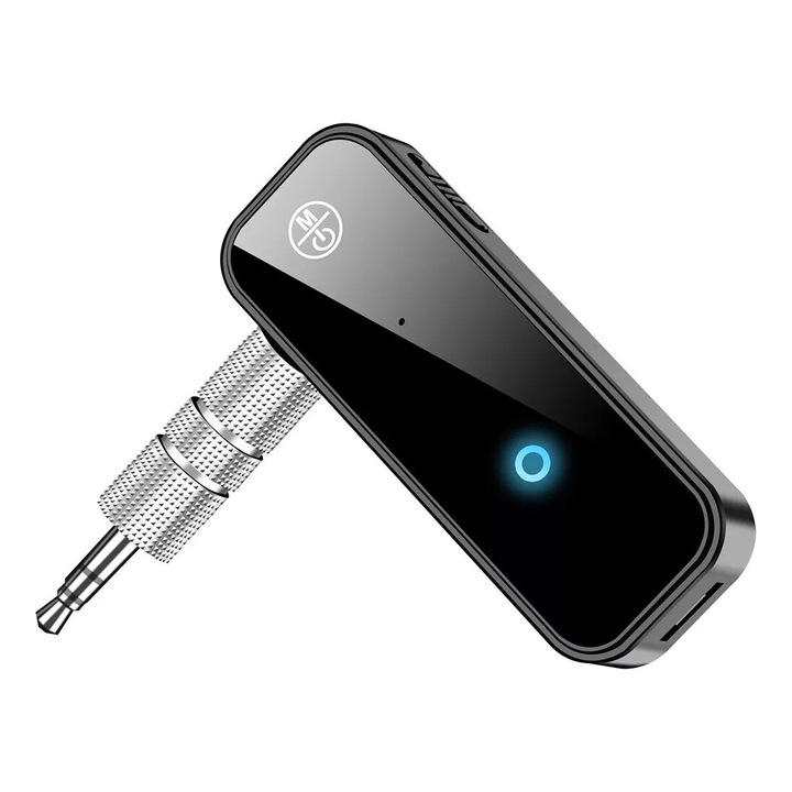 Adaptor Bluetooth pentru muzica auto, negru, 3.5mm, 16 ore autonomie, conectare duala