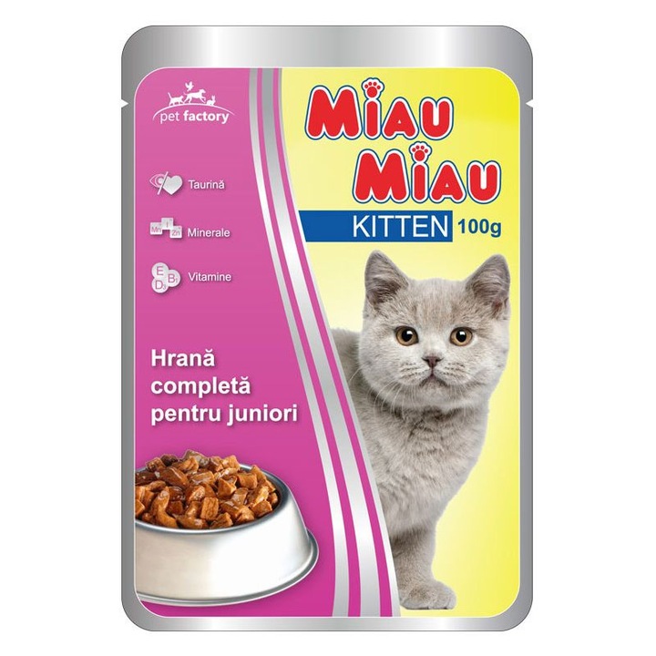 10x Pliculete Hrana pentru pisici Miau Miau junior 100 g