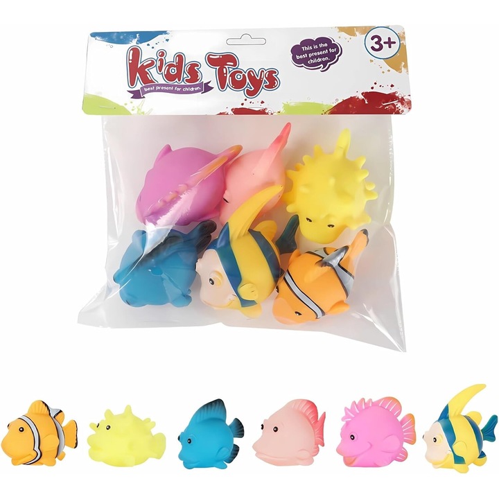 Fürdőjáték készlet babáknak, tarka szenzoros golyók, 3-24 hónapos, 6 db