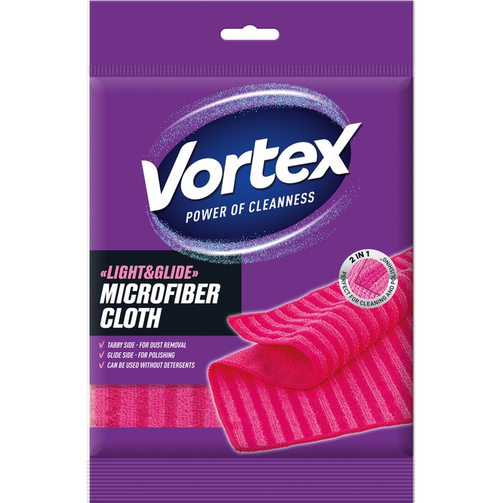 Laveta din microfibra, 1buc, cu doua fete, VORTEX light&glide