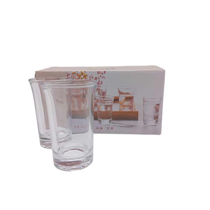 Set 6 pahare din sticla 0, 80 ML conice, SHOT