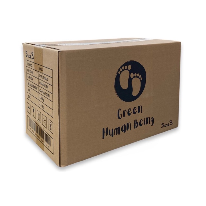 Биоразградими Бамбукови Пелени Green Human Being, Размер 3, 6-11кг, Кашон 108бр