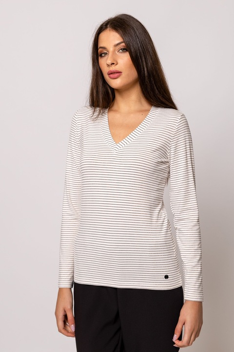 Heavy Tools, Bluza cu decolteu in V Carina, Alb murdar