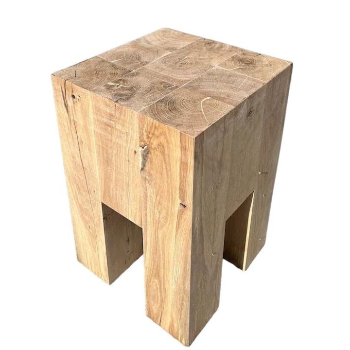 Tömör tölgyfa szék egyenes lábakkal, rusztikus stílusban, 30x30x45 cm, WestTree