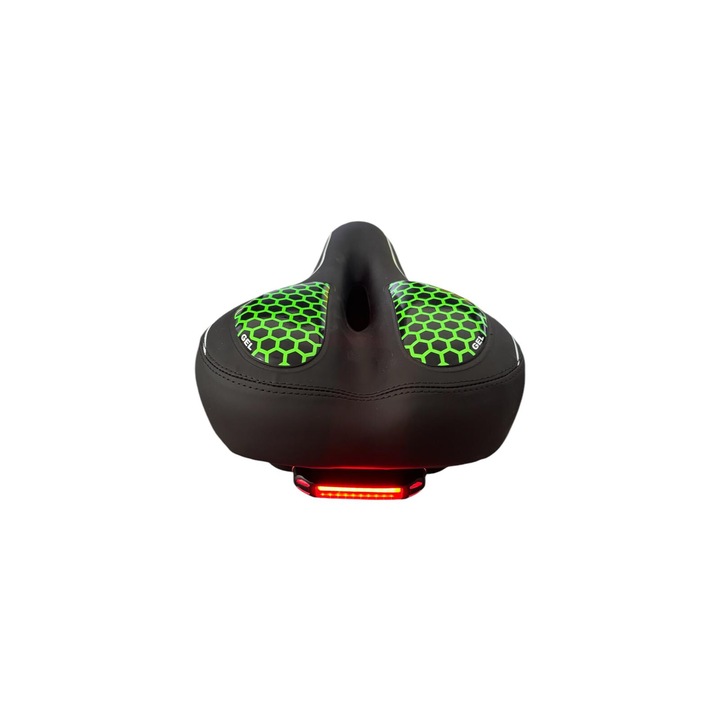 Sa bicicleta cu stop LED rosu-albastru cu acumulator, insertii gel, 27 x 20cm, cu gaura, AVI-4328 Negru