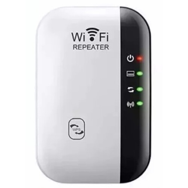 Extender WiFi portabil, 300Mbps, 2.4GHz, cu antene integrate, compatibil multiplatforma