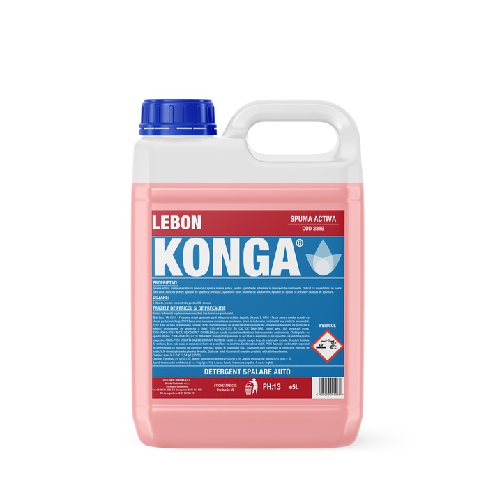 Aktív hab, 5 liter, professzionális használatra 1:50 hígítással, sűrű rózsaszín hab - autórészletek, autósampon nagy tisztítóerővel