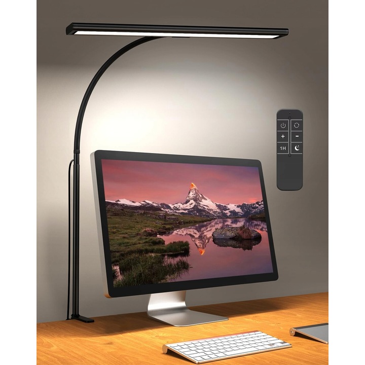 Lampa birou LED Luka, 40cm, 3 culori, 30 moduri, alimentare USB