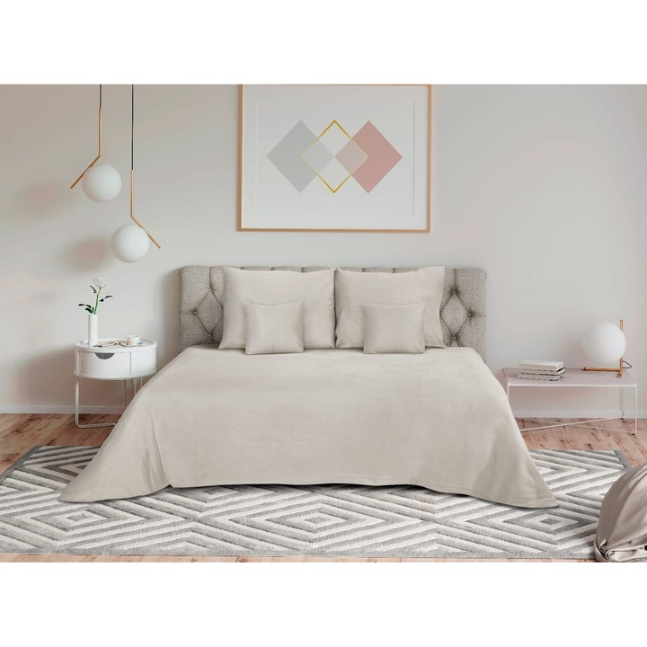 Lenjerie de pat din in Eco Pure 200x220 cm + 2x 70x80 cm, bej