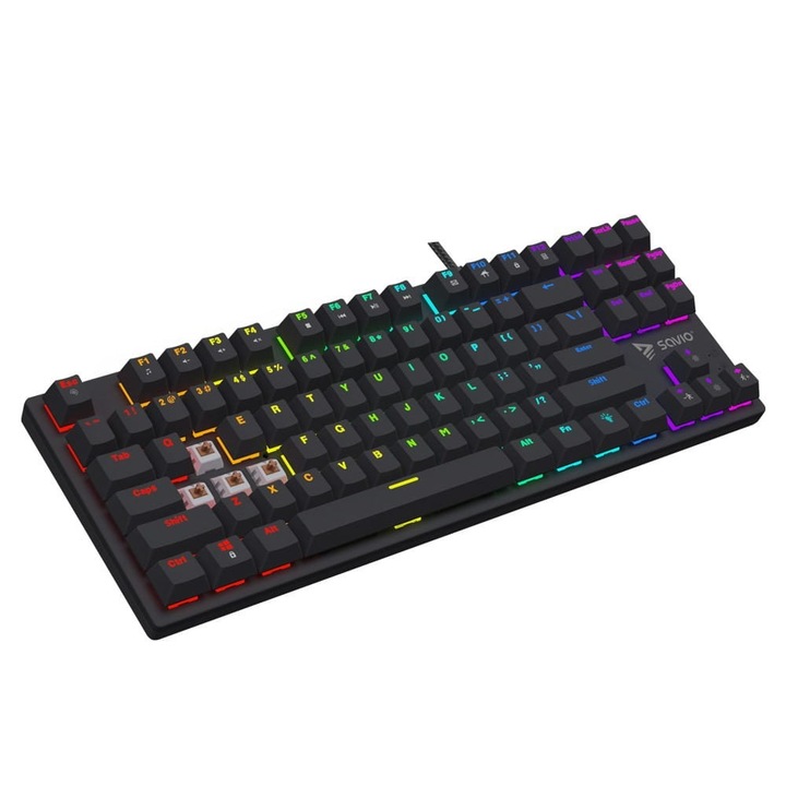 Savio TEMPEST X2 mechanikus billentyűzet, RGB világítás, USB, fekete