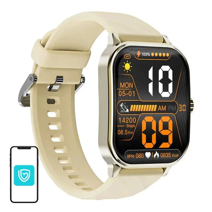 Smartwatch Blitzwolf BW-HL5, Bluetooth 5.3, ecran IPS 2.1", waterproof IP67, set complet