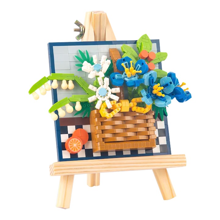 Set de contructie, MEEQIAO, Floare arhitecturala, Multicolor, 676 buc, +12ani