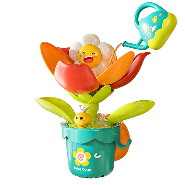 Fürdőjáték készlet gyerekeknek, Napraforgó, aranyos formák, vidám színek, 2 db, +1 év