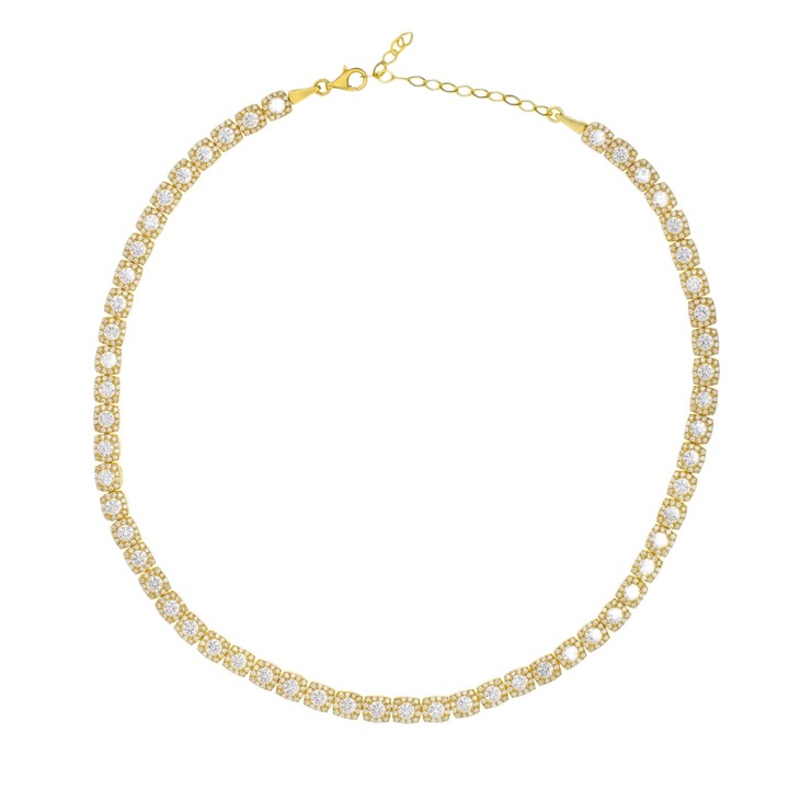 Colier Angelic din ARGINT 925 Cristale zwarovski suflat cu aur 14 k