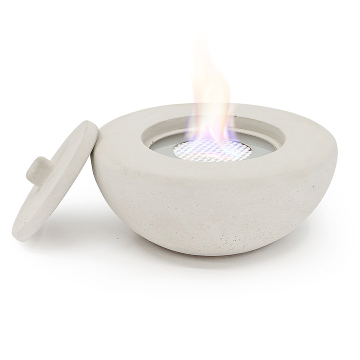 Miata Light Standart vibrált beton biokandalló, Bioetanollal működő fedeles dekoratív kandalló
