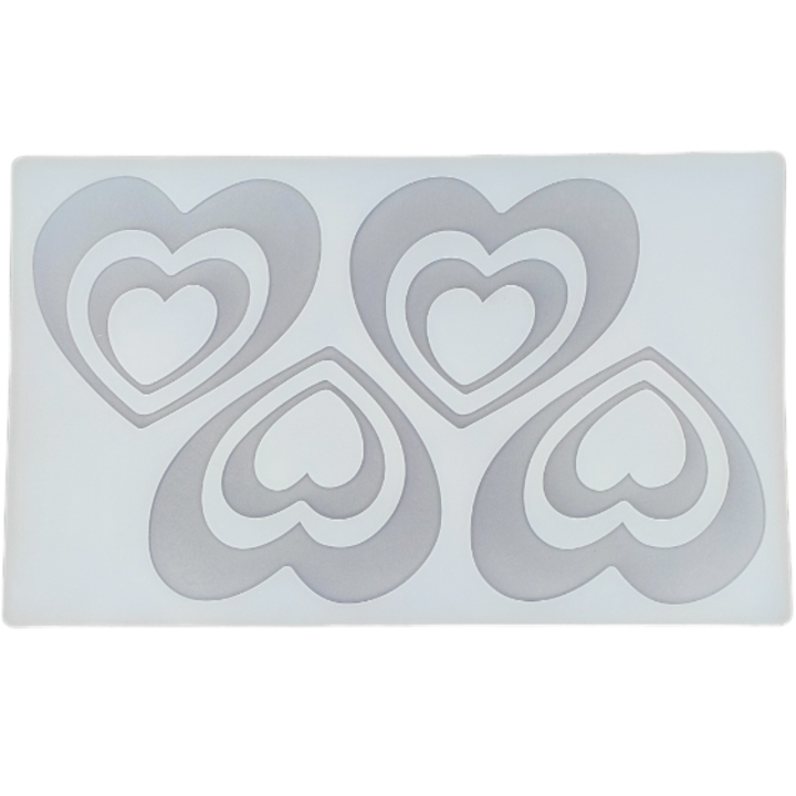 Forma Silicon Pentru Ciocolata Pasta de Zahar Model 4 Inimi Lollipop