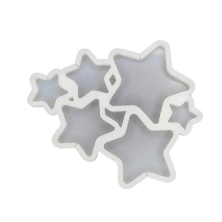 Forma Silicon Pentru Ciocolata Pasta de Zahar Model 6 Stele Lollipop