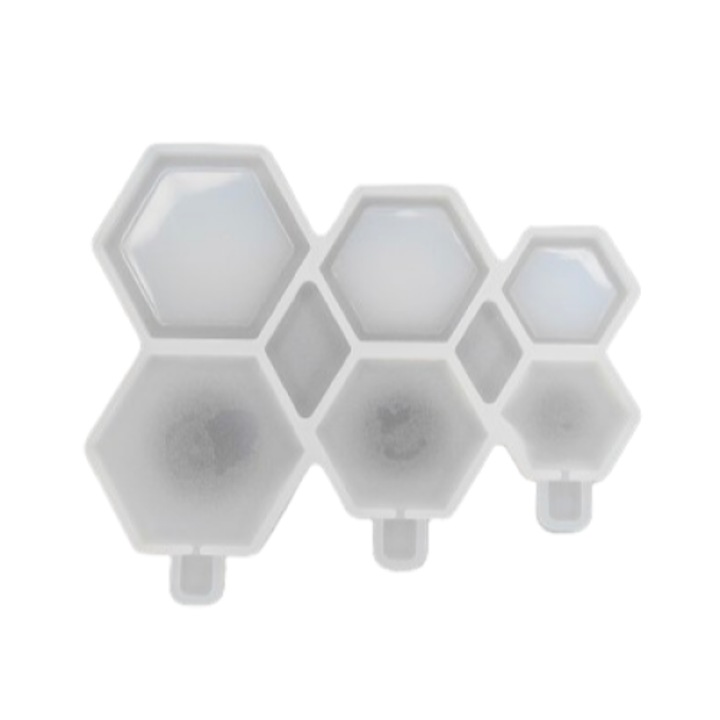 Forma Silicon Pentru Ciocolata Pasta de Zahar Model 6 Hexagon Lollipop