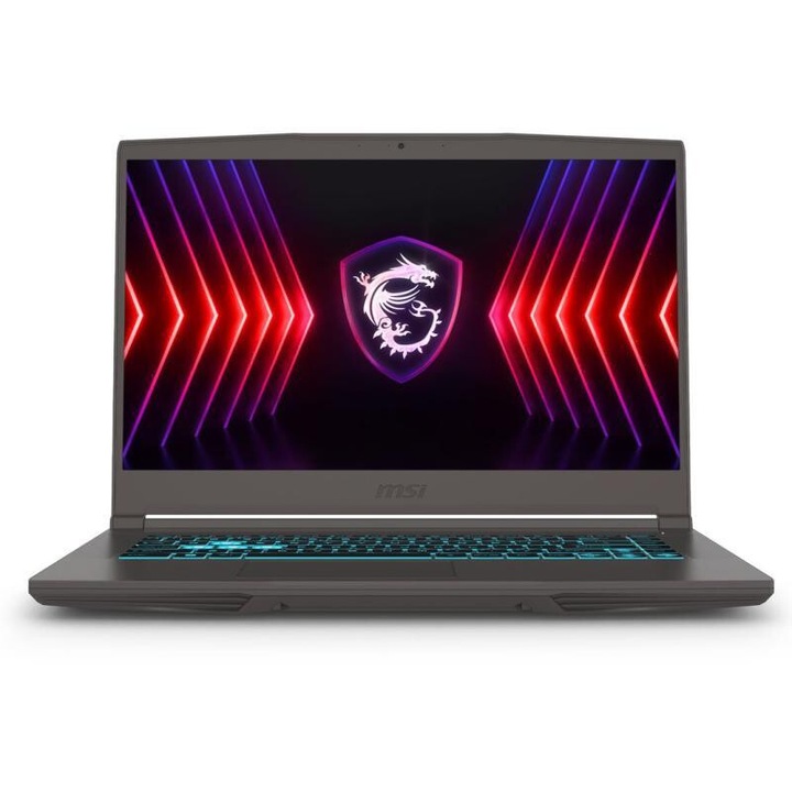 MSI Gamer Laptop, Intel i5 12450H, 24GB Memória, 512GB SSD, Nvidia GeForce RTX 3050, 15.6 FullHD 144Hz kijelző, Szürke, Magyar billentyűzet, Böngésző, Vírusirtó, Windows 11 Pro